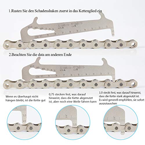 Fengzio Alicates y Cadenas de Bicicleta Calibradores Herramienta de Cadena Herramienta de Cadena Alicates de Bicicleta Alicates y probador de Cadenas para Bicicleta de Carretera Bicicleta de montaña