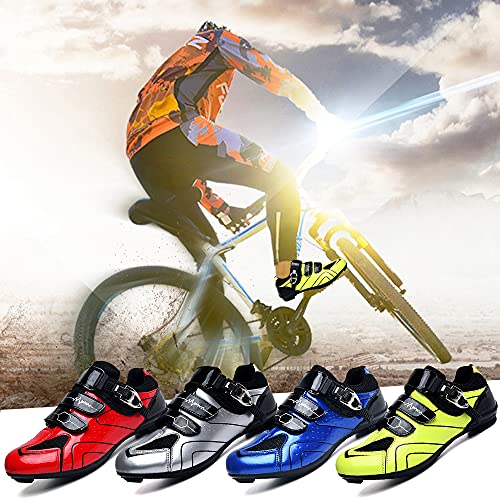 Festnight Zapatillas de Ciclismo para Bicicleta MTB de Carretera para Hombre Zapatillas de Giro Zapatillas con Pedal de Bloqueo Zapatillas de Bicicleta ultraligeras y cómodas con Bloqueo automático