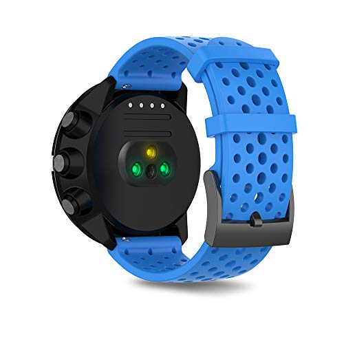 Ficocean Correa de Reloj Compatible para Suunto 9, Pulsera de Silicona Brazalete de Repuesto Banda de Deportes Correa de Muñeca para Suunto 9 /Suunto Spartan Sport Wrist HR Baro (Azul, L)