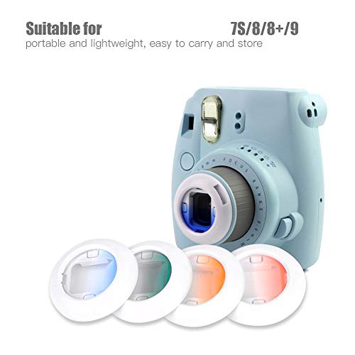 Filtros de Color, 4 Colores Cámara instantánea Flash de Linterna Filtros fijados para Fujifilm Instax Mini 7S/8/8 +/9, Puede difundir la luz del Flash de Manera Uniforme y Cambiar(Gradient)