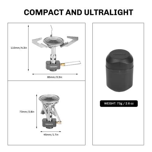Fire-Maple Mini Estufa de Camping, Hornillo Camping de Gas Mini Quemador Portátil para Acampar Plegable 3100W Ultraligera para Caminar Mochilero Senderismo Bushcraft Viaje