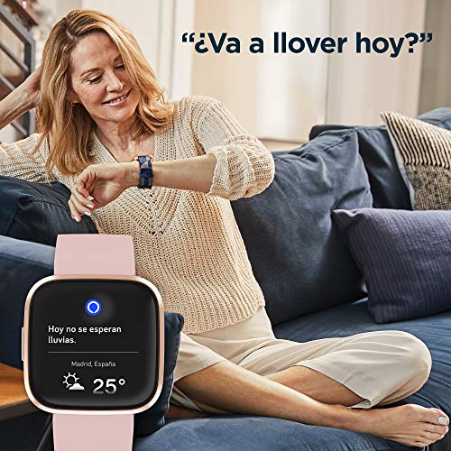 Fitbit Versa 2, Smartwatch con control por voz, puntuación del sueño y música, batería de +4 días