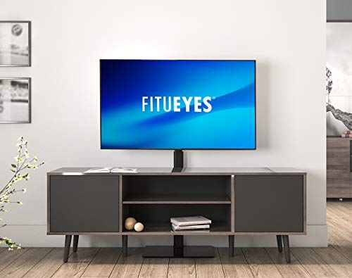 FITUEYES Soporte de televisión de Suelo para Pantalla de Entre 19 y 42 Pulgadas, 16 Alturas Ajustables, Soporte Giratorio e inclinable 70° VESA(200 x 200 mm), gestión de Cables, TT104601GB