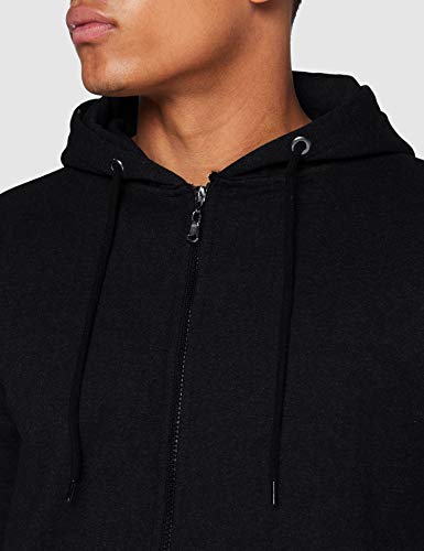 FM London Hyfresh Zipped Capucha, Negro (Black 01), Medium para Hombre