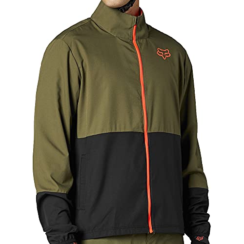 Fox Racing Chaqueta de viento Standard Ranger para hombre, verde oliva, mediano