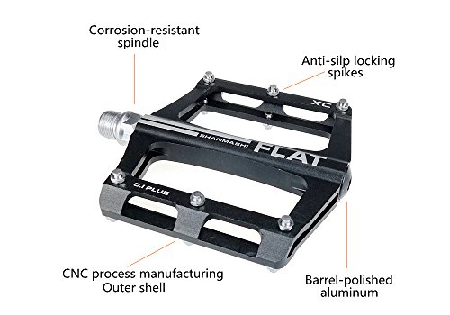 FrontStep Pedales Antideslizantes de Aluminio Pedales de Bicicleta fáciles para MTB/Pedal de Bicicleta de montaña/Pedal BMX con husillo de Acero CR-Mo (Rosa)