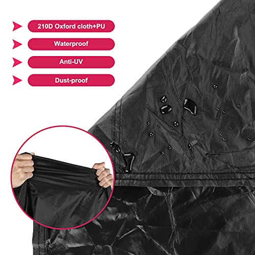 Funda Bicicleta Exterior Impermeable,Cubiertas Bicicleta Impermeables de Tela Oxford 210D para 2 Bicicletas con Orificios de Bloqueo Bolsa de Almacenamiento Hebilla a Prueba de Viento para Exteriores