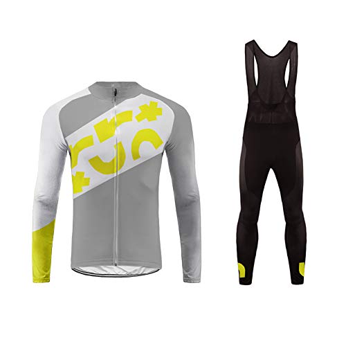 Future Sports Invierno Thermal Ropa de Bicicleta Hombre MTB Traje de Ciclismo Mangas Largas Maillots+Pantalones Equipación de Ciclista Bodies, Talla XS-6XL