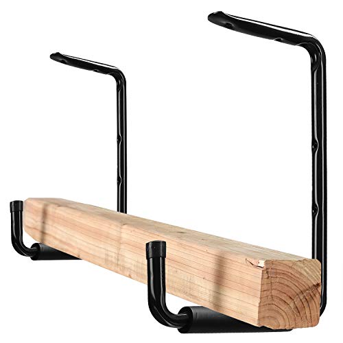 Ganchos de Garaje, 39 * 28cm Ganchos para Colgar Techo de Acero para Almacenamiento de Pared con EVA Revestimiento Antideslizante, Soporte Bici para Organizar Escaleras, Bicicletas, 2 Piezas/Negro