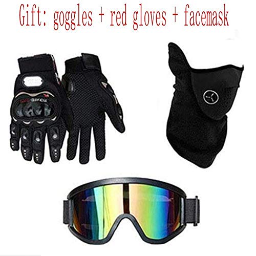 GAODA Casco de motocross, para adultos para exteriores casco de bicicleta de montaña, Cross Integral Enduro Infantil Casco Motocross con Gafas, Mascarilla, Guantes. (L)