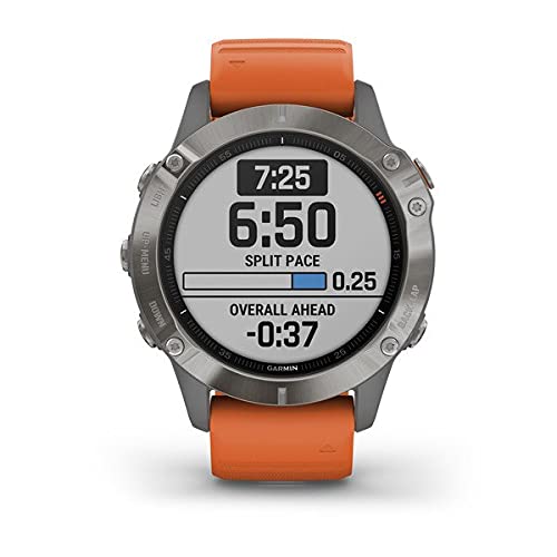 Garmin - Reloj GPS con Pulsómetro Fenix 6 Zafiro Titanio + Pulsera Quick Fit, Negro