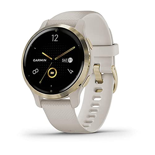 Garmin Venu 2S - Reloj inteligente con GPS, música y deportes, Beige Light Gold