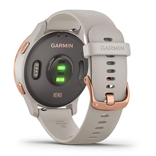 Garmin Venu Reloj Inteligente(GPS, Ecran AMOLED, Garmin PayTM, Musica ), Rosa Dorado, 43 mm