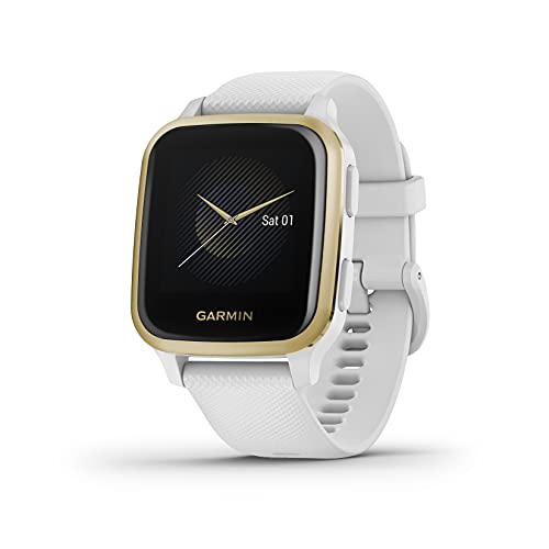 Garmin Venu Sq, Reloj Inteligente con GPS, Blanco y Dorado