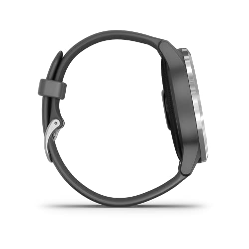 Garmin Vivoactive 4 - Reloj inteligente con GPS y funciones de control de la salud durante todo el día, color plata y gris