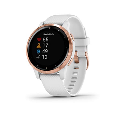 Garmin vívoactive 4S - Reloj inteligente con GPS y funciones de control de la salud durante todo el día, color blanco y rose gold