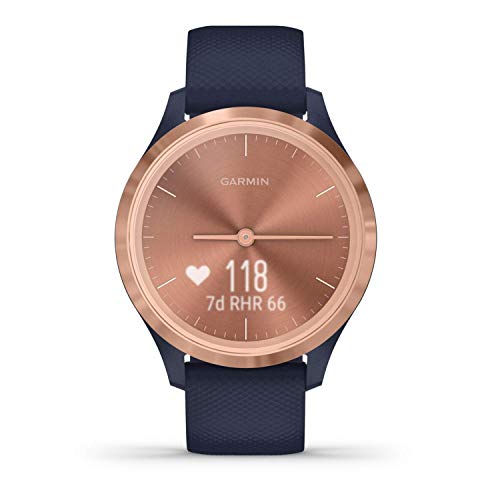 Garmin vívomove 3S, Smartwatch híbrido con pantalla oculta 39 mm, Azul y Rose Gold