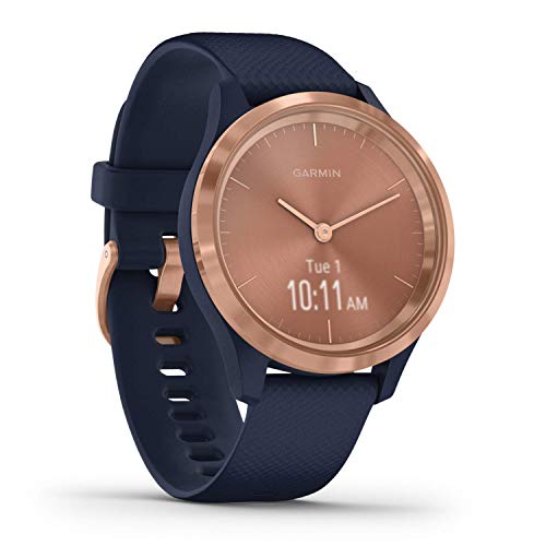 Garmin vívomove 3S, Smartwatch híbrido con pantalla oculta 39 mm, Azul y Rose Gold