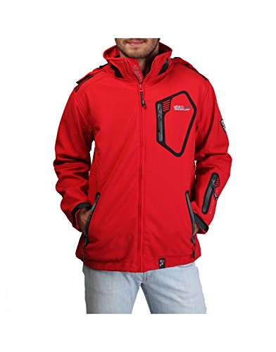 Geographical Norway Chaqueta Tsunami para hombre con capucha desmontable rojo L