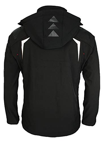 Geographical Norway Techno - Chaqueta flexible para hombre, con capucha desmontable, Hombre, color Negro , tamaño XXL