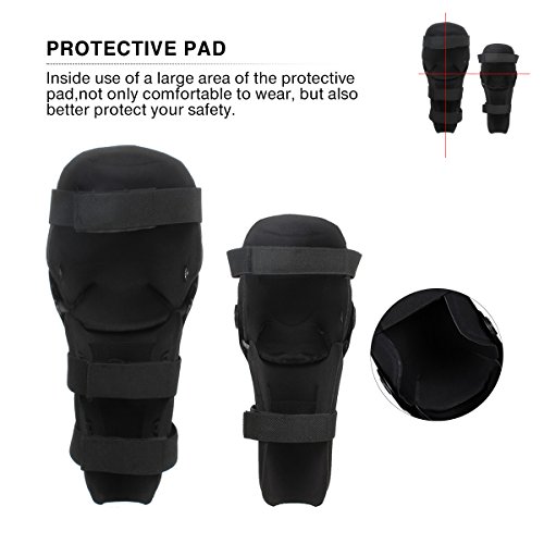 GES 4 Unids Motocicleta Codo Protector de Rodilla Motocross Racing Rodilla Shin Guardias de Protección Equipo de Adultos (Negro)