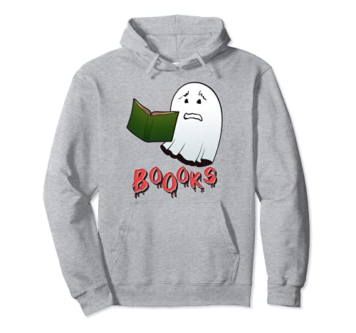 Ghost Reading Libros bibliotecario Halloween Lector de libros Nerd Sudadera con Capucha