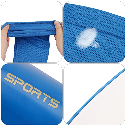 GLAITC Espinilleras de fútbol, Fútbol Espinilleras Calcetines para jóvenes y Adultos espinilleras Protectoras para Juegos de fútbol, ​​Correr, Correr, Fitness Blue