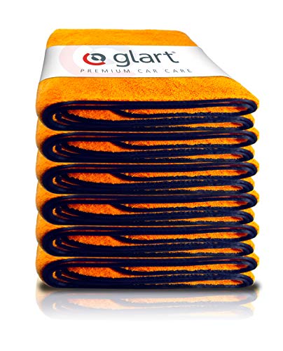 Glart 44WG6 - Juego de 6 paños de microfibra absorbentes para coche, color Naranja