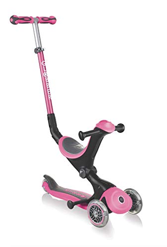 Globber Patinete GLOBBER 3 Ruedas Modelo GO UP Deluxe Deep Pink, a Partir de 15 Meses, 644-110, Color Rosa