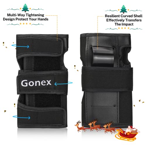 Gonex Protecciones Patines Niños Adultos, Juego Protectores Rodilleras Coderas Muñeca Muñequeras Infantiles para Skate Bicicleta Patinaje Ciclismo Monopatín Escalada Esqui Scooter Seguridad Deportiva