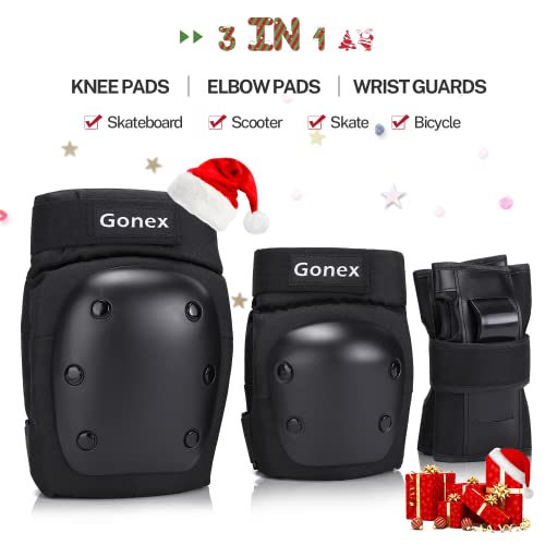 Gonex Protecciones Patines Niños Adultos, Juego Protectores Rodilleras Coderas Muñeca Muñequeras Infantiles para Skate Bicicleta Patinaje Ciclismo Monopatín Escalada Esqui Scooter Seguridad Deportiva