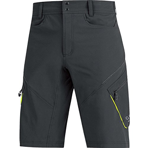 GORE BIKE WEAR Pantalones Ciclismo Cortos hasa la Rodilla, Hombre, Super Ligero, Stretch, GORE Selected Fabrics, Talla M, negro, TELESP990004