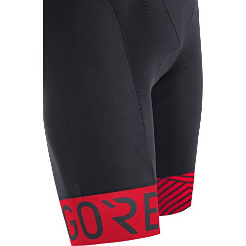 GORE WEAR C5 Peto corto de hombre con badana, L, negro/rojo