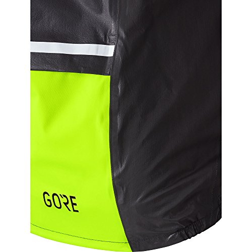 GORE Wear Chaqueta impermeable de ciclismo en carretera para hombre, M, Negro/Amarillo neón, 100418