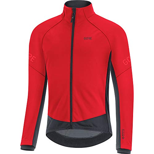 GORE WEAR Chaqueta térmica de ciclismo para hombre, C3, GORE-TEX INFINIUM, M, Rojo/Negro