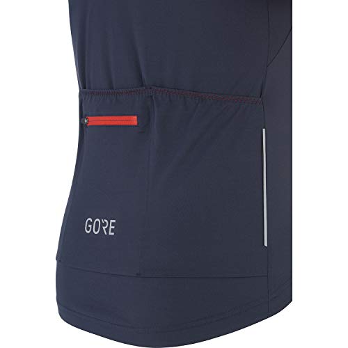 GORE WEAR Maillot de manga corta Cancellara para hombre, M, Azul marino/Rojo