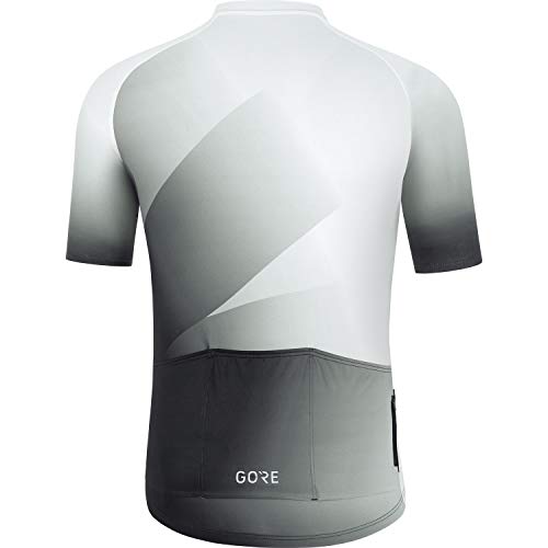 GORE WEAR Maillot de manga corta Fade para hombre, L, Blanco/Negro