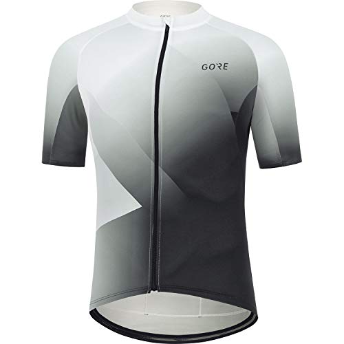 GORE WEAR Maillot de manga corta Fade para hombre, L, Blanco/Negro