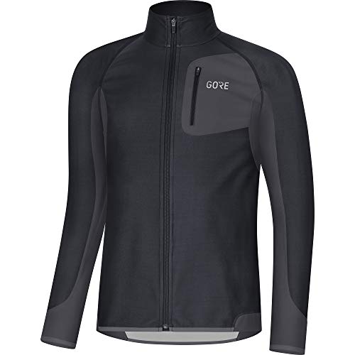 GORE WEAR R3 Camiseta de hombre Partial GORE WINDSTOPPER, S, Negro/Gris