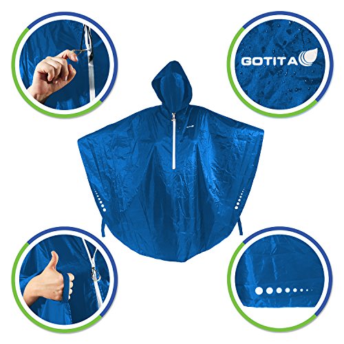 GOTITA – Poncho Impermeable para Silla de Ruedas – Chubasquero Universal – Capa de Lluvia para Silla de Ruedas fácil de Usar. Poncho de diseño Italiano (Azul Claro)