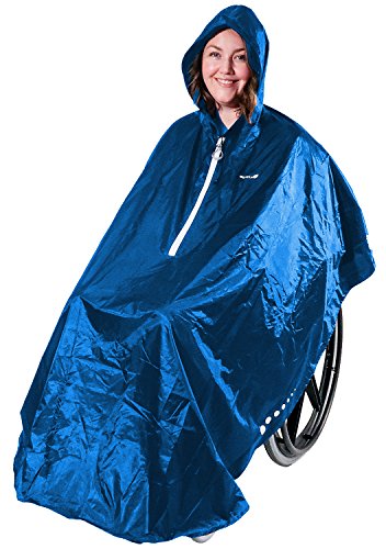 GOTITA – Poncho Impermeable para Silla de Ruedas – Chubasquero Universal – Capa de Lluvia para Silla de Ruedas fácil de Usar. Poncho de diseño Italiano (Azul Claro)