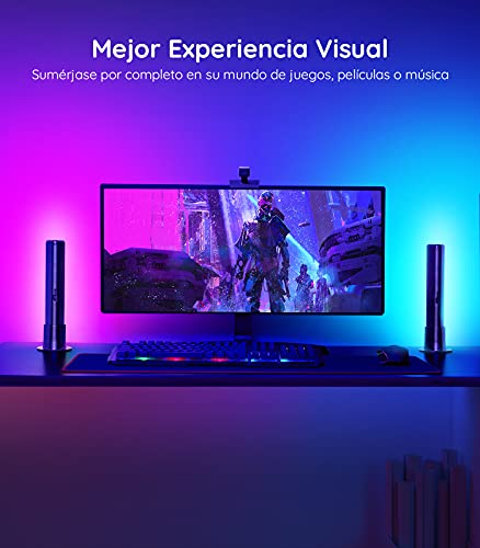 Govee Flow Pro Barras de Luz con Cámara, Luces LED RGBIC Inteligente Funciona con Alexa, Google Assistant y App, Modo Música para Habitación Gaming, TV/PC y Navidad