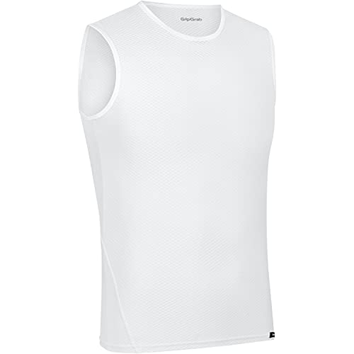 GripGrab Camiseta Interior Ciclismo Pack 1 o 3 uds Sin Mangas de Rejilla Ropa Técnica Ciclista Transpirable Unisex, Blanco - 1 Ud, XXL