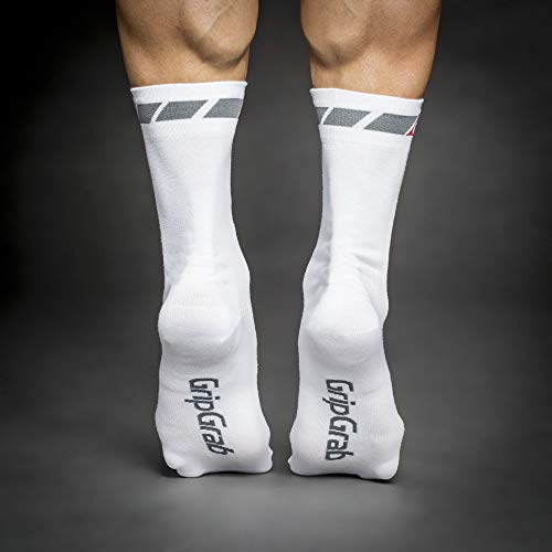 GripGrab Classic High Cut Long Breathable Summer Cycling Socks Tall Pro Racing-Style Road Mountain-Bike Cross Gravel Calcetines Ciclismo, Unisex-Adult, Blanco, M (41-44)