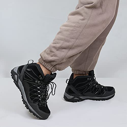 GRITION botas de montaña para hombre moto botas trekking de hombre de Nieve Senderismo Impermeables Deportes Trekking Zapatos Invierno,Zapatillas de Senderismo para Hombre