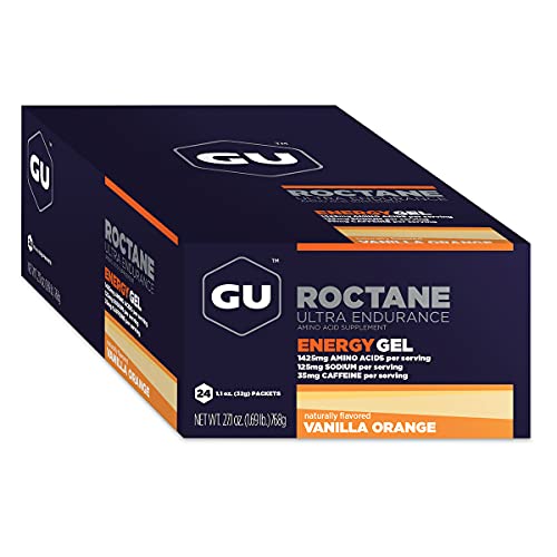 GU Energy Gel Energizante de Vainilla y Naranja - Paquete de 24 x 32 gr - Total: 768 gr