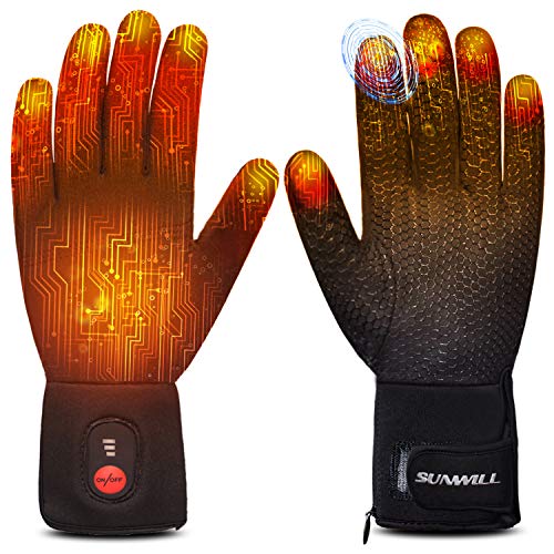 Guantes Calefactables Electrónicos para Hombre y Mujer, Guantes Calefactables Moto Invierno Térmicos de Batería Recargable Calentador de Mano para Esquí Motociclismo Pesca Senderismo