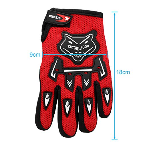 Guantes de Deportes de Invierno de Niños Guantes Deportivos de Carreras de Potencia Guantes de Motocross Guantes de Ciclismo de Invierno para Montar en Bicicleta Senderismo Niños (Rojo)