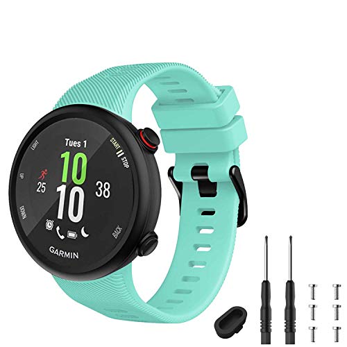 GVFM - Correa compatible con Garmin Forerunner 45s, pulsera deportiva de silicona de repuesto, Azul verdoso