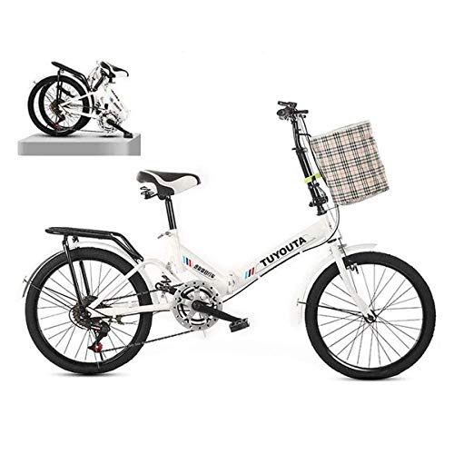 GXLO Bicicleta Plegable de Velocidad Variable Bicicleta de absorción de Choque Marco Ligero Bicicleta Plegable de Bicicleta de Ciudad Bicicleta Plegable para Adultos - 20 Pulgadas,B